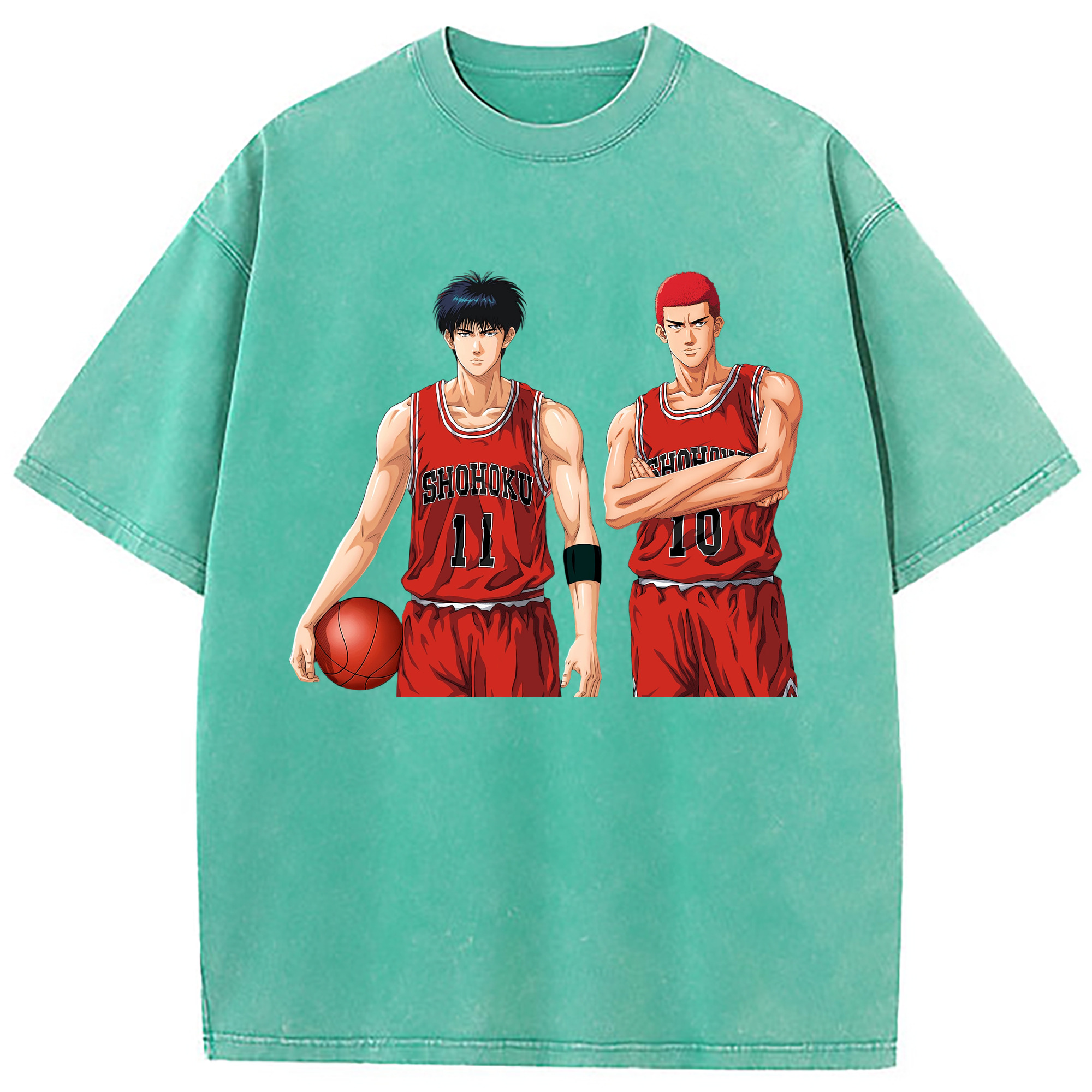 （画像用） SLAM DUNK／スラムダンク 綿100% ヴィンテージ風 半袖Tシャツ（フロントプリント）